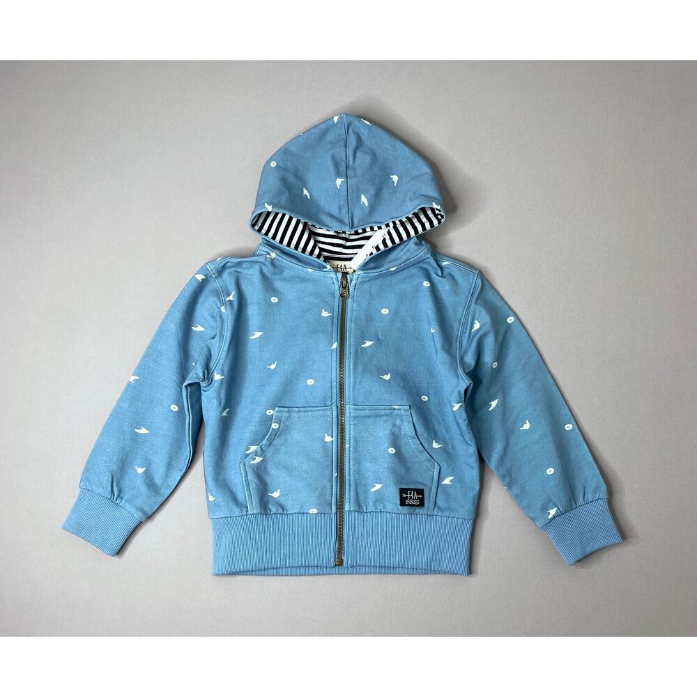 NWT Feather 4 Arrow Blue Shaka Print Hooded Trifecta Sweatshirt Boys Girls 4T